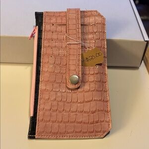 Pink Croc-Embossed Wallet